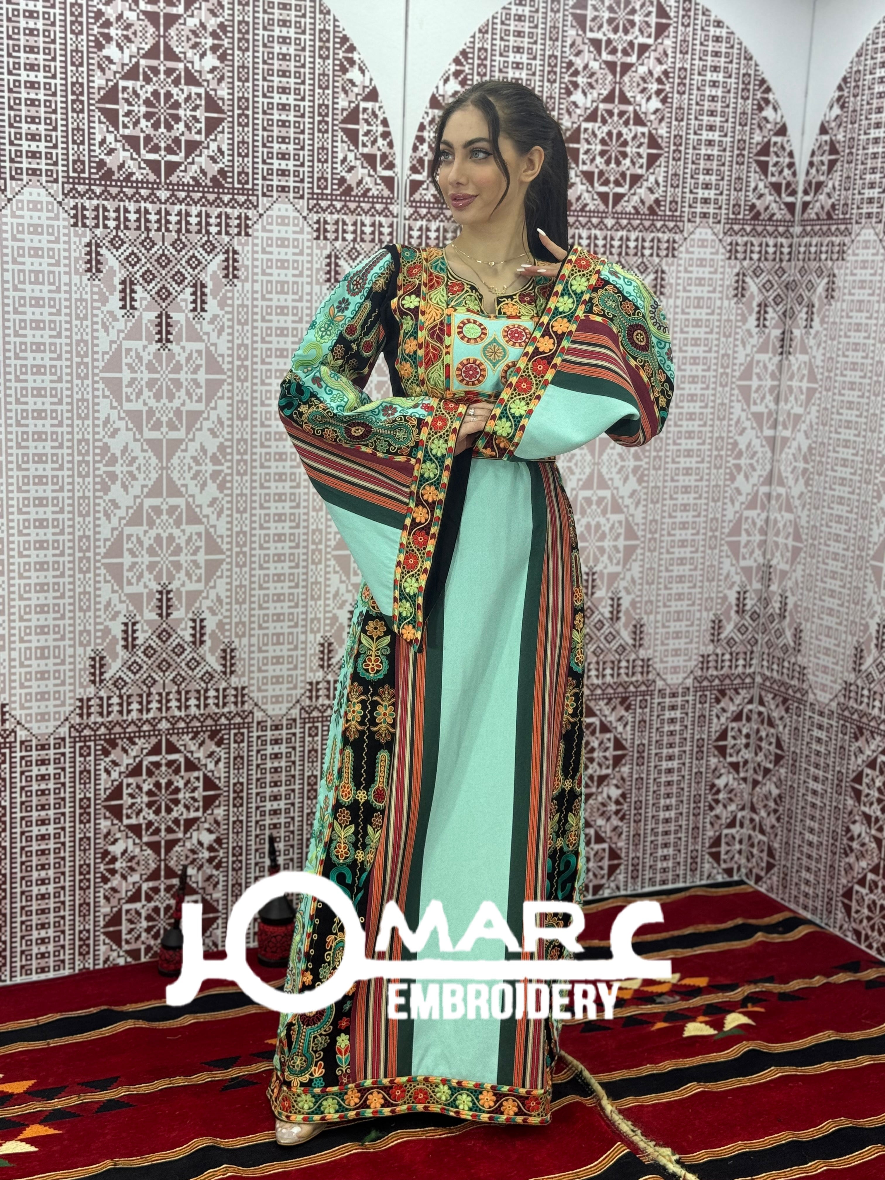 Majdalawi Palestinian thobe Tatreez Embroidered Traditional Palestinian Arabic Dress