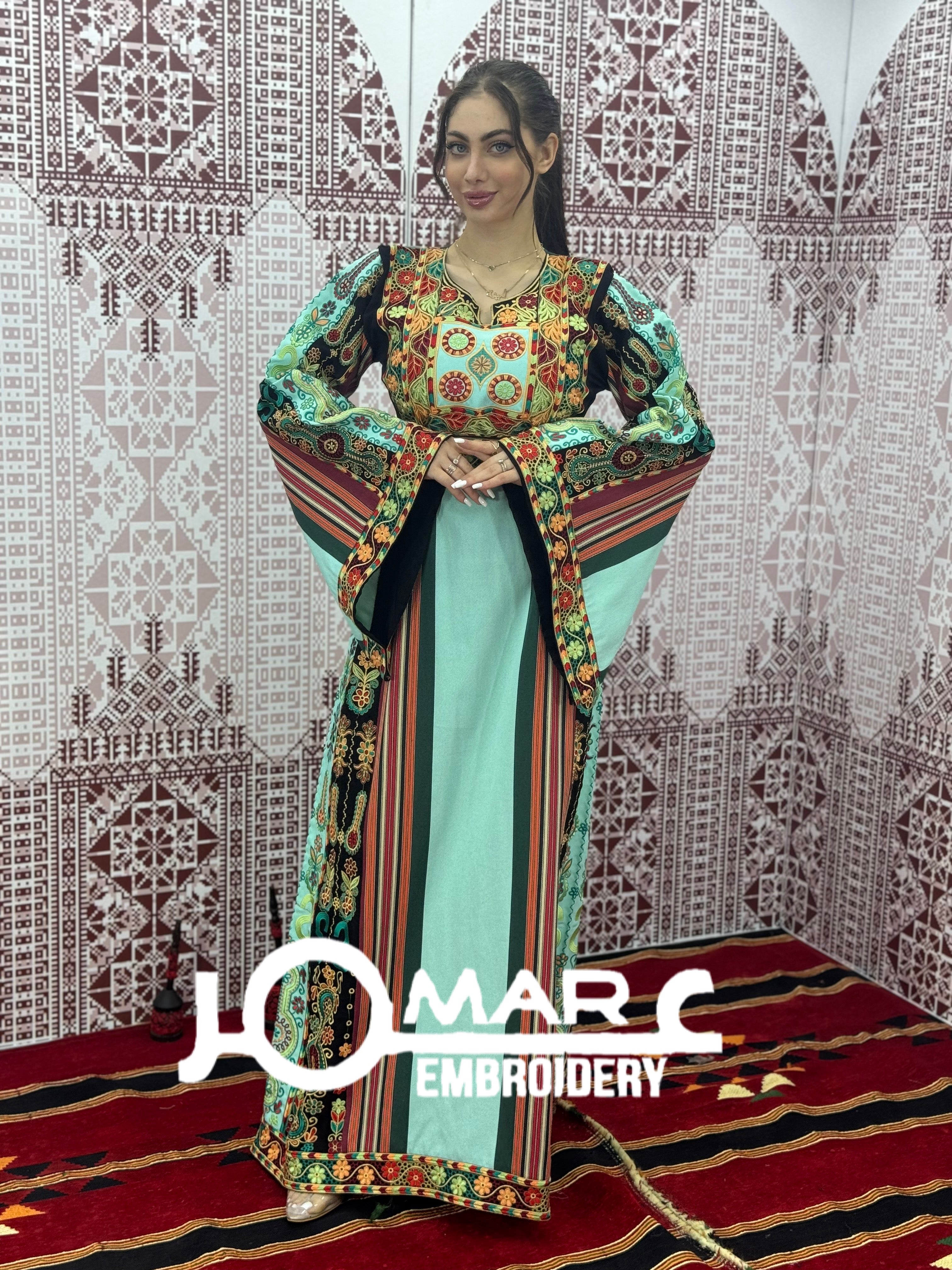 Majdalawi Palestinian thobe Tatreez Embroidered Traditional Palestinian Arabic Dress