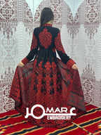 Thobe Embroidered Palestinian Maxi Dress Long Sleeves Kaftan Palestinian Princess Design And Embroidery