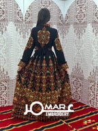Thobe Embroidered Palestinian Maxi Dress Long Sleeves Kaftan Palestinian Princess Design And Embroidery