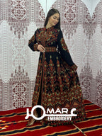 Thobe Embroidered Palestinian Maxi Dress Long Sleeves Kaftan Palestinian Princess Design And Embroidery