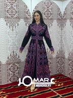 Thobe Embroidered Palestinian Maxi Dress Long Sleeves Kaftan Palestinian Princess Design And Embroidery