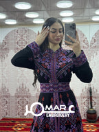 Thobe Embroidered Palestinian Maxi Dress Long Sleeves Kaftan Palestinian Princess Design And Embroidery