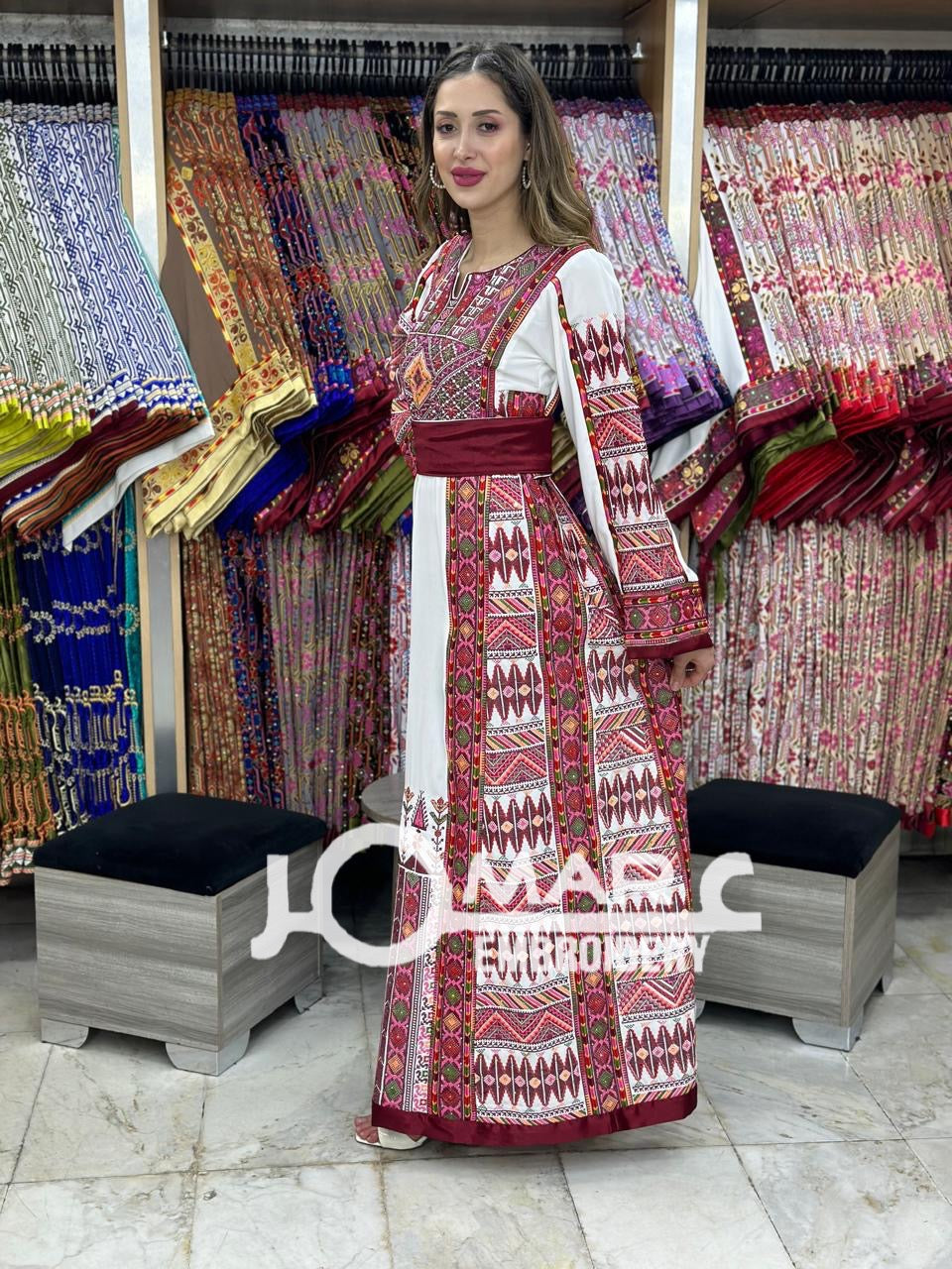 Malacca Embroidery Delicate with Stone Embroidery Thobe