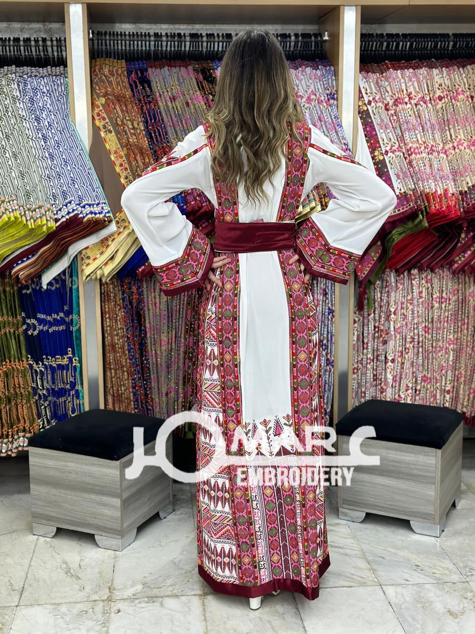 Malacca Embroidery Delicate with Stone Embroidery Thobe