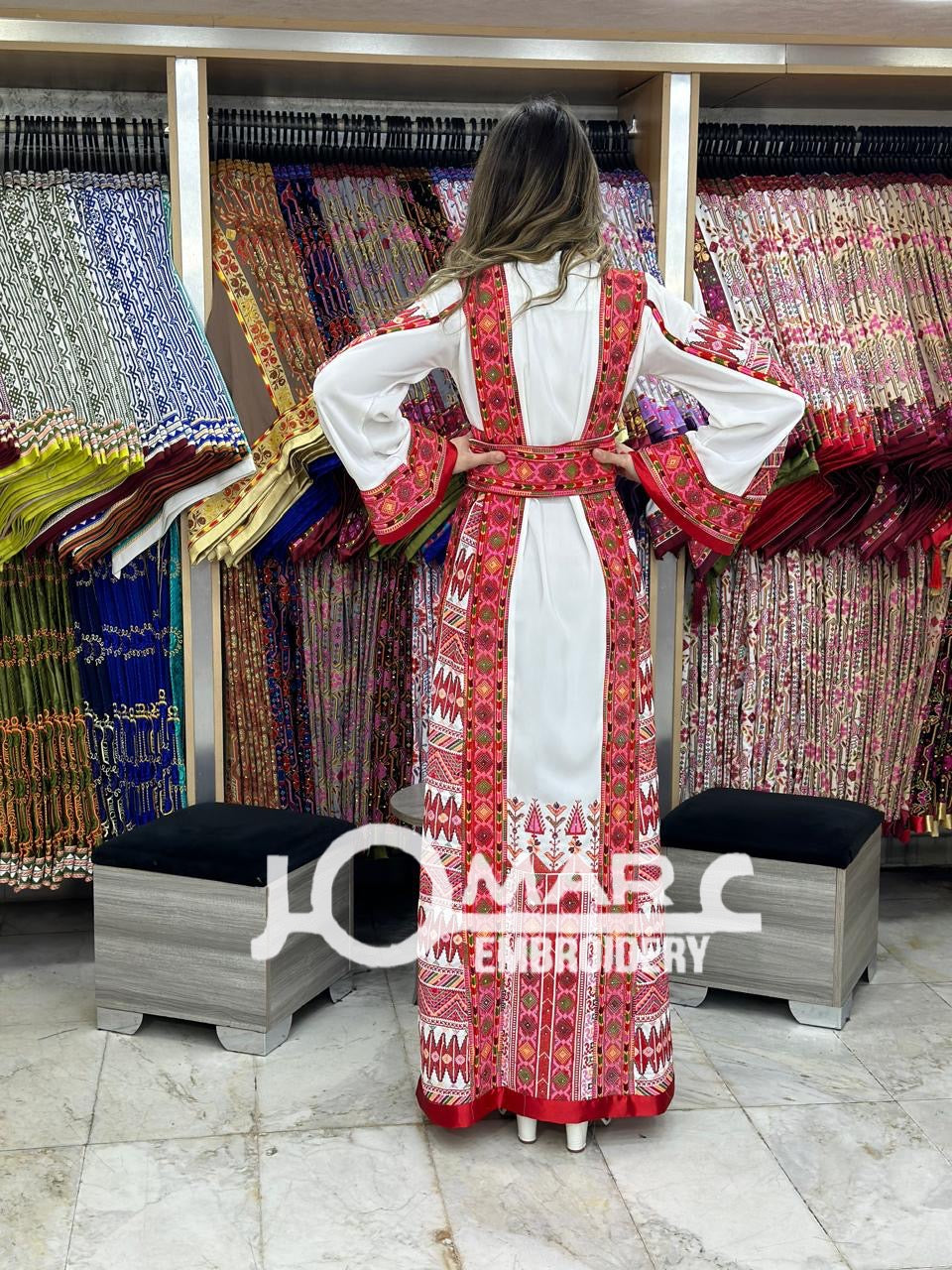 Malacca Embroidery Delicate with Stone Embroidery Thobe
