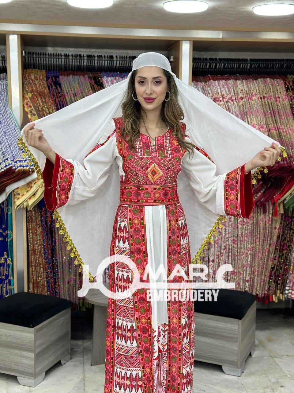 Malacca Embroidery Delicate with Stone Embroidery Thobe