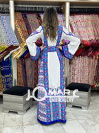 Blue Malacca Embroidery Delicate with Stone Embroidery Thobe