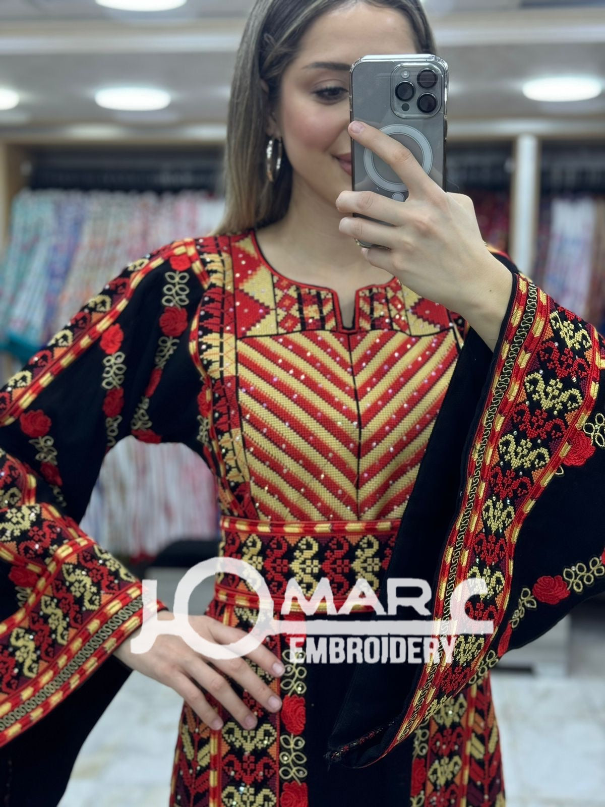 Embroidery Delicate with Stone Embroidery Thobe