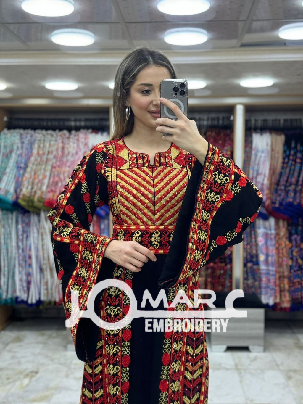Embroidery Delicate with Stone Embroidery Thobe