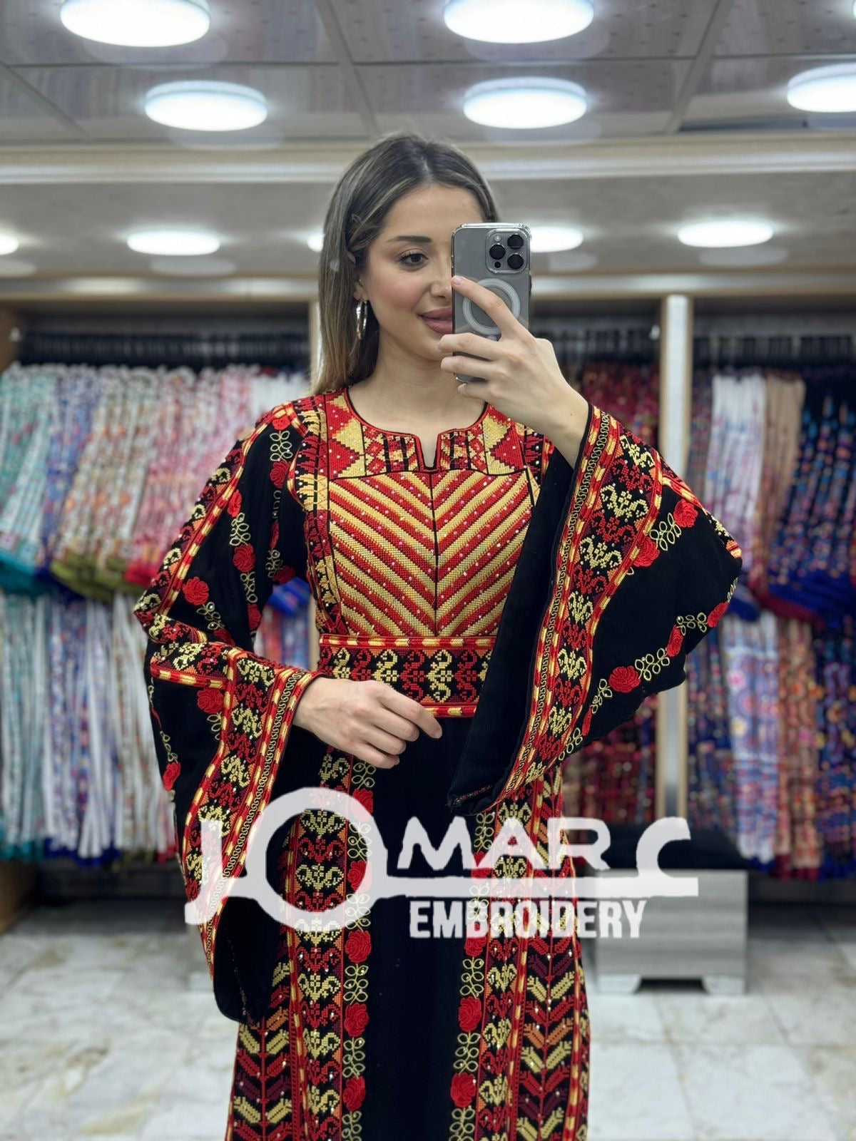 Embroidery Delicate with Stone Embroidery Thobe