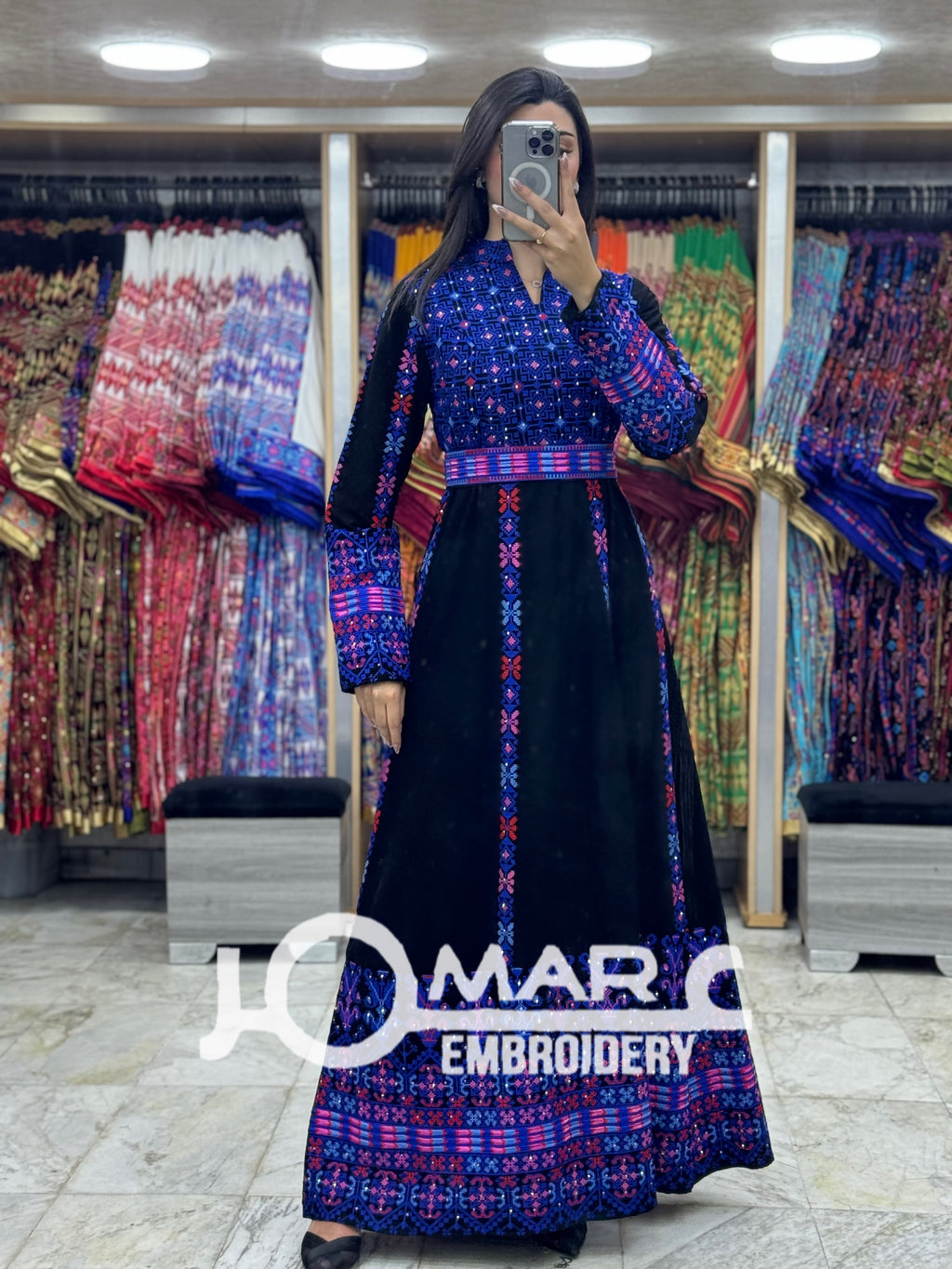 Malacca Embroidery Delicate with Stone Embroidery Thobe