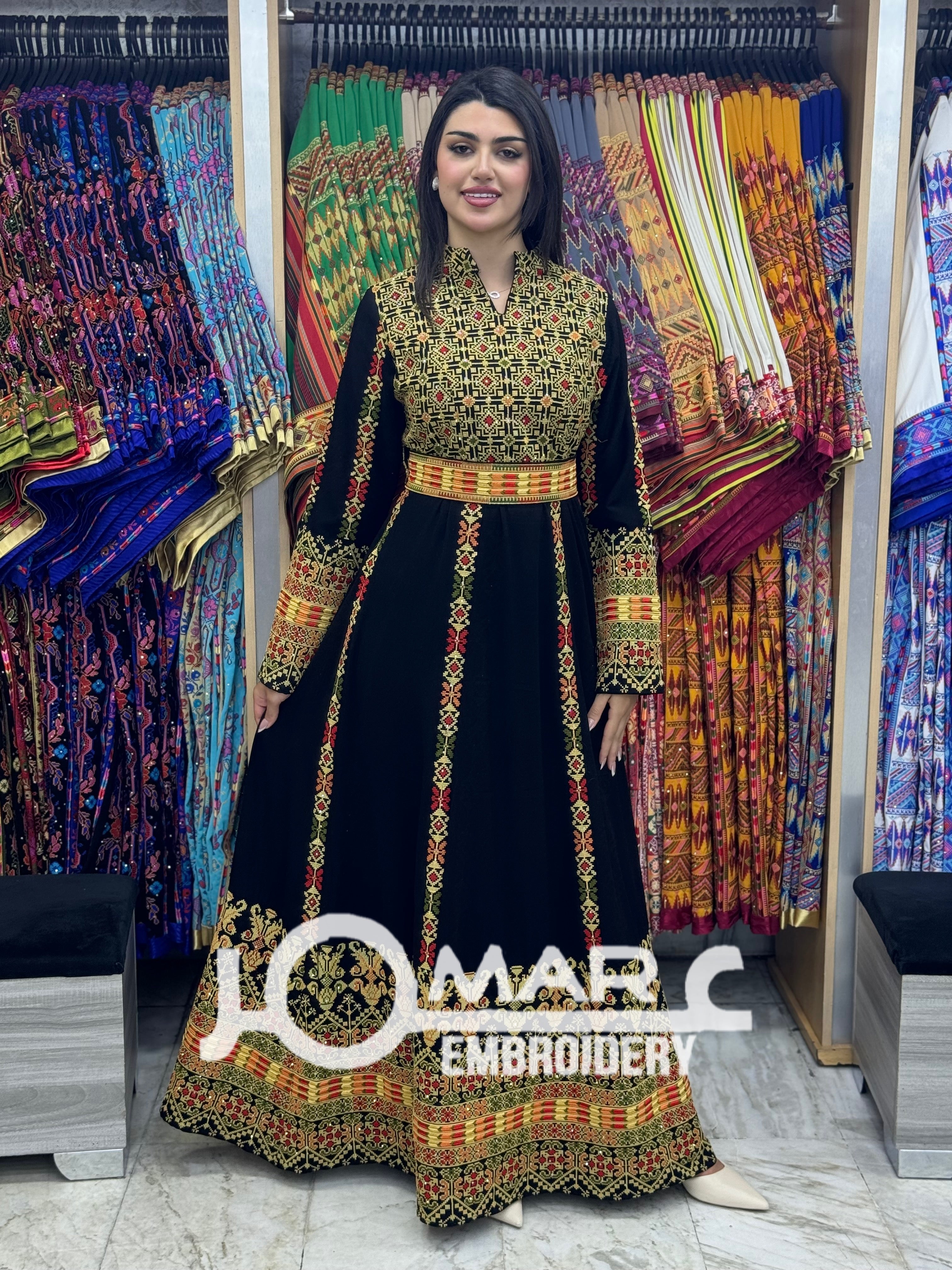 Malacca Embroidery Delicate with Stone Embroidery Thobe