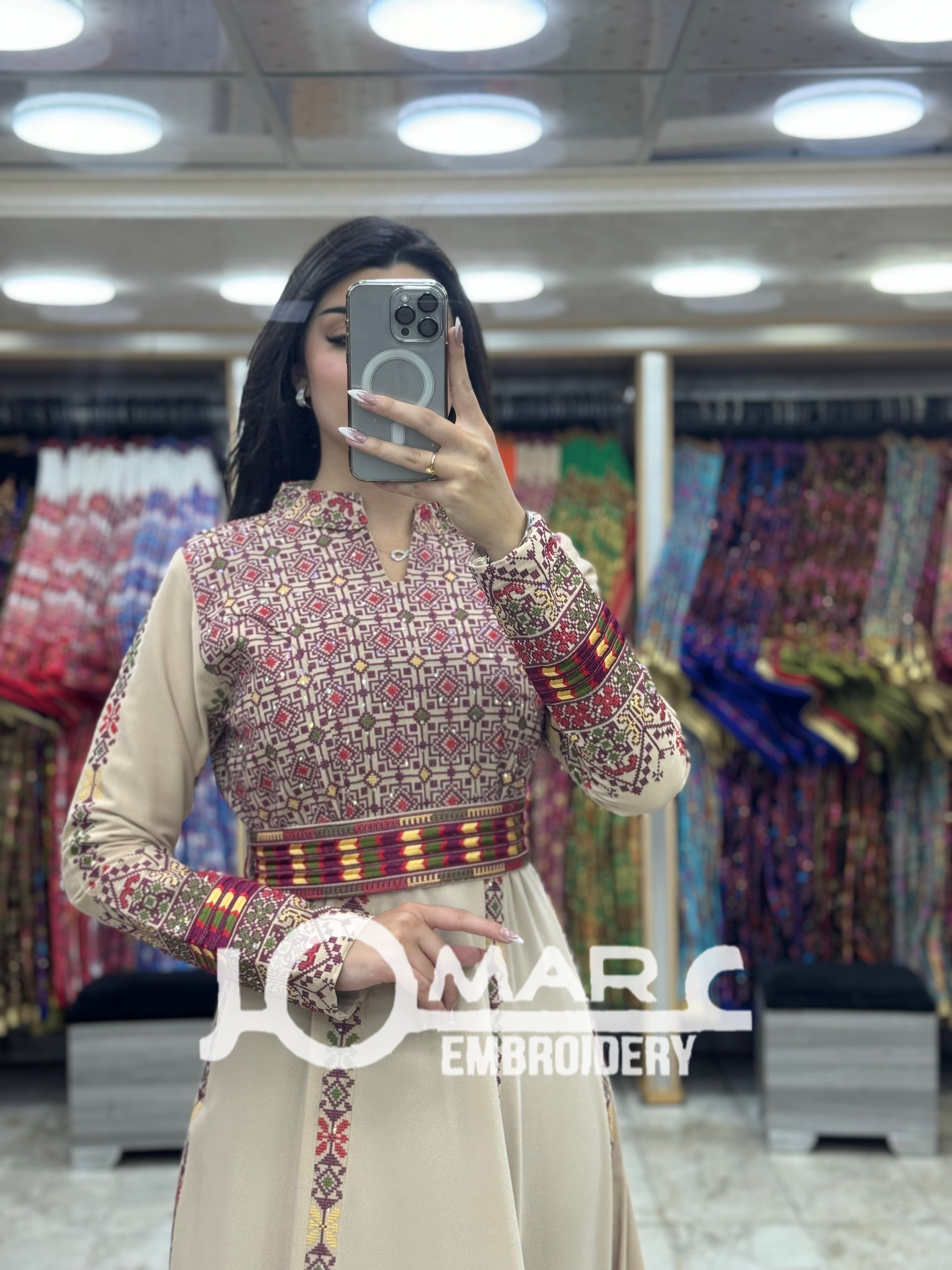 Malacca Embroidery Delicate with Stone Embroidery Thobe