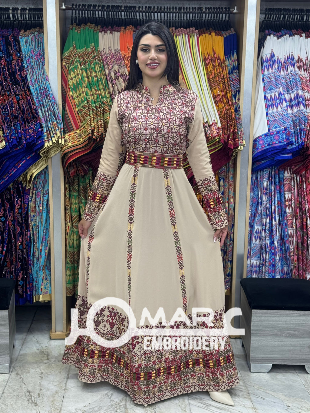 Malacca Embroidery Delicate with Stone Embroidery Thobe