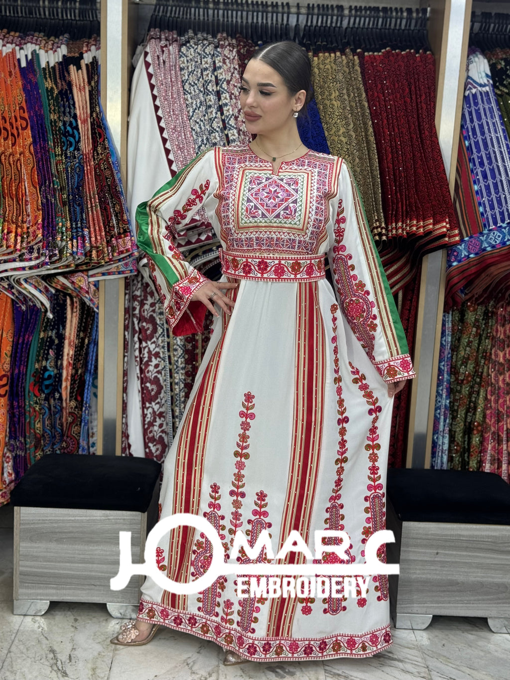 Malacca Embroidery Delicate with Stone Embroidery Thobe