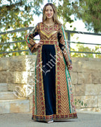 Palestinian thobe Vlevet Tatreez Embroidered Traditional Palestinian Arabic Dress ثوب مخمل