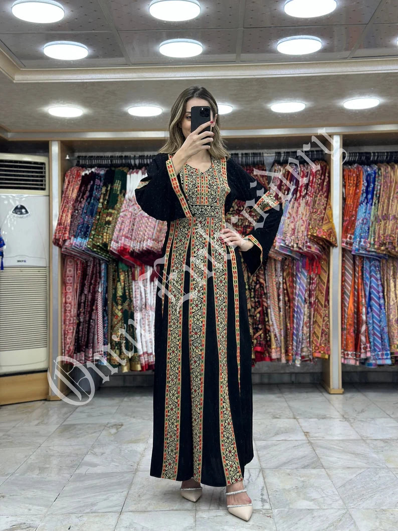 Palestinian thobe Tatreez Embroidered Traditional Palestinian Arabic Dress