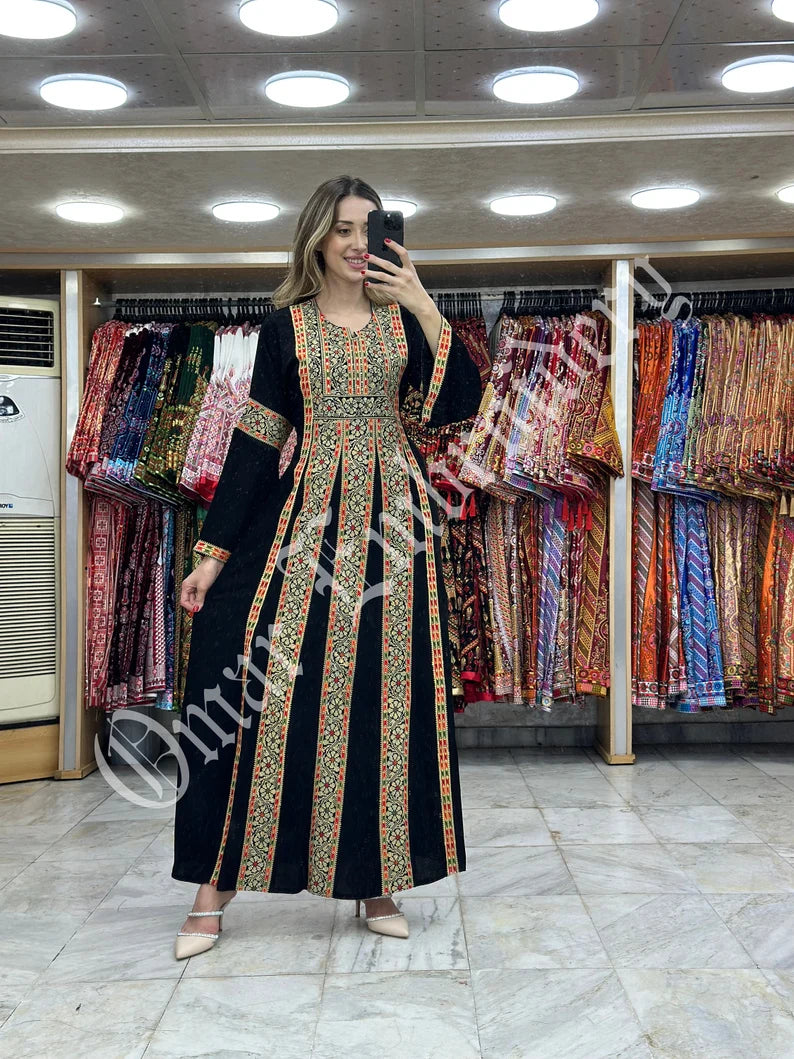 Palestinian thobe Tatreez Embroidered Traditional Palestinian Arabic Dress