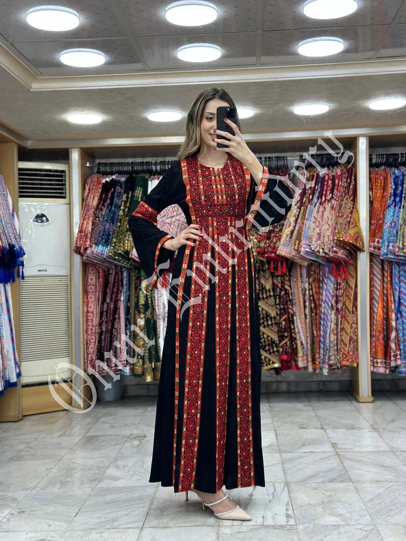 Palestinian thobe Tatreez Embroidered Traditional Palestinian Arabic Dress