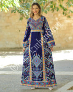 Palestinian thobe Vlevet Tatreez Embroidered Traditional Palestinian Arabic Dress ثوب مخمل