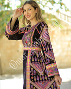 Palestinian thobe Vlevet Tatreez Embroidered Traditional Palestinian Arabic Dress ثوب مخمل