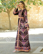 Palestinian thobe Vlevet Tatreez Embroidered Traditional Palestinian Arabic Dress ثوب مخمل
