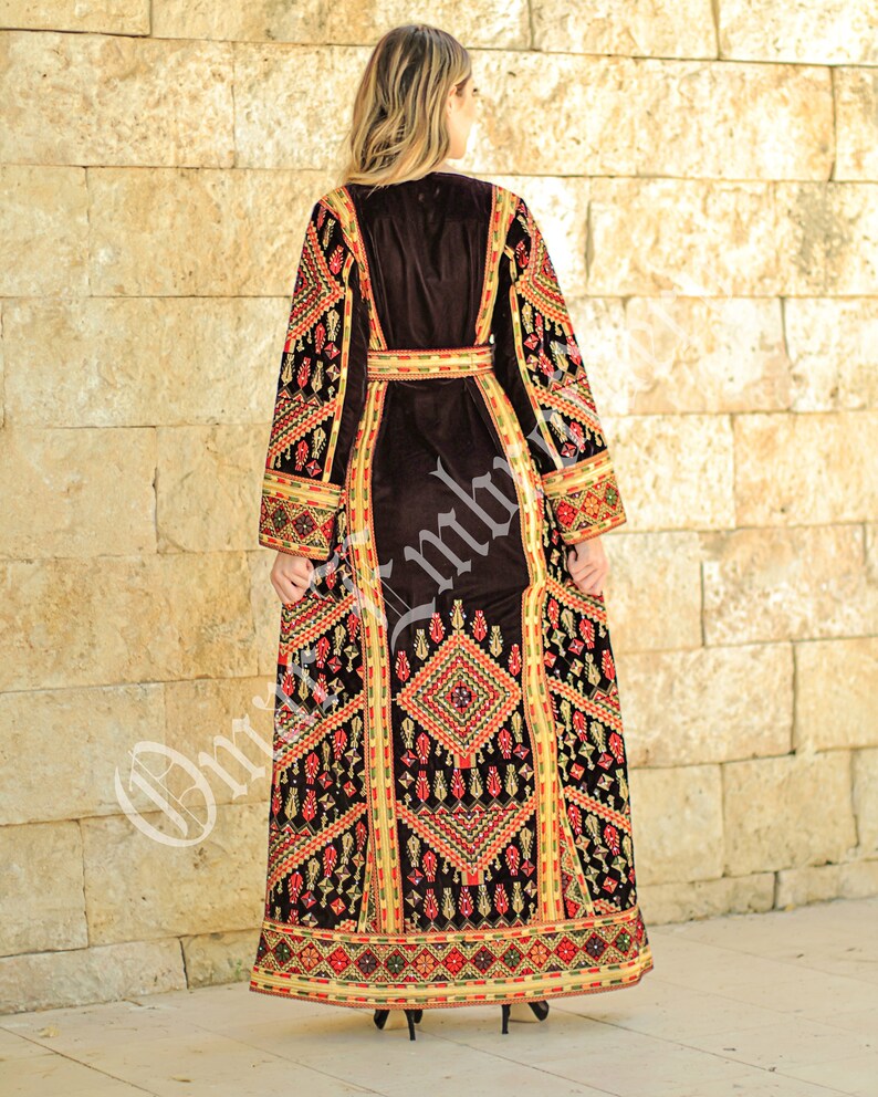 Palestinian thobe Vlevet Tatreez Embroidered Traditional Palestinian Arabic Dress ث