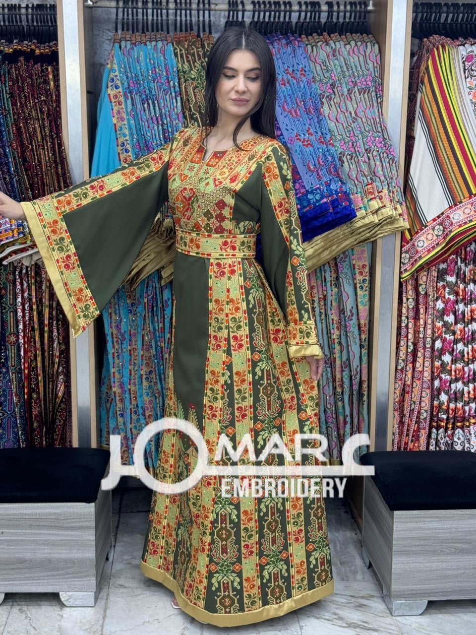 Palestinian thobe Tatreez Embroidered Traditional Palestinian Arabic Dress