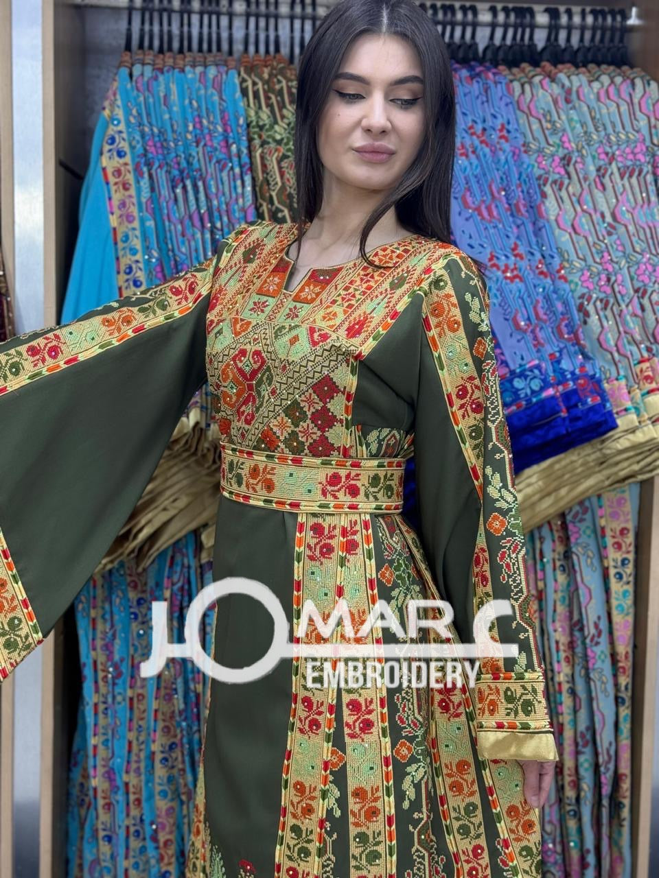 Palestinian thobe Tatreez Embroidered Traditional Palestinian Arabic Dress