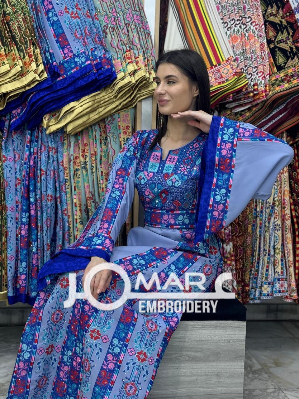 Palestinian thobe Tatreez Embroidered Traditional Palestinian Arabic Dress