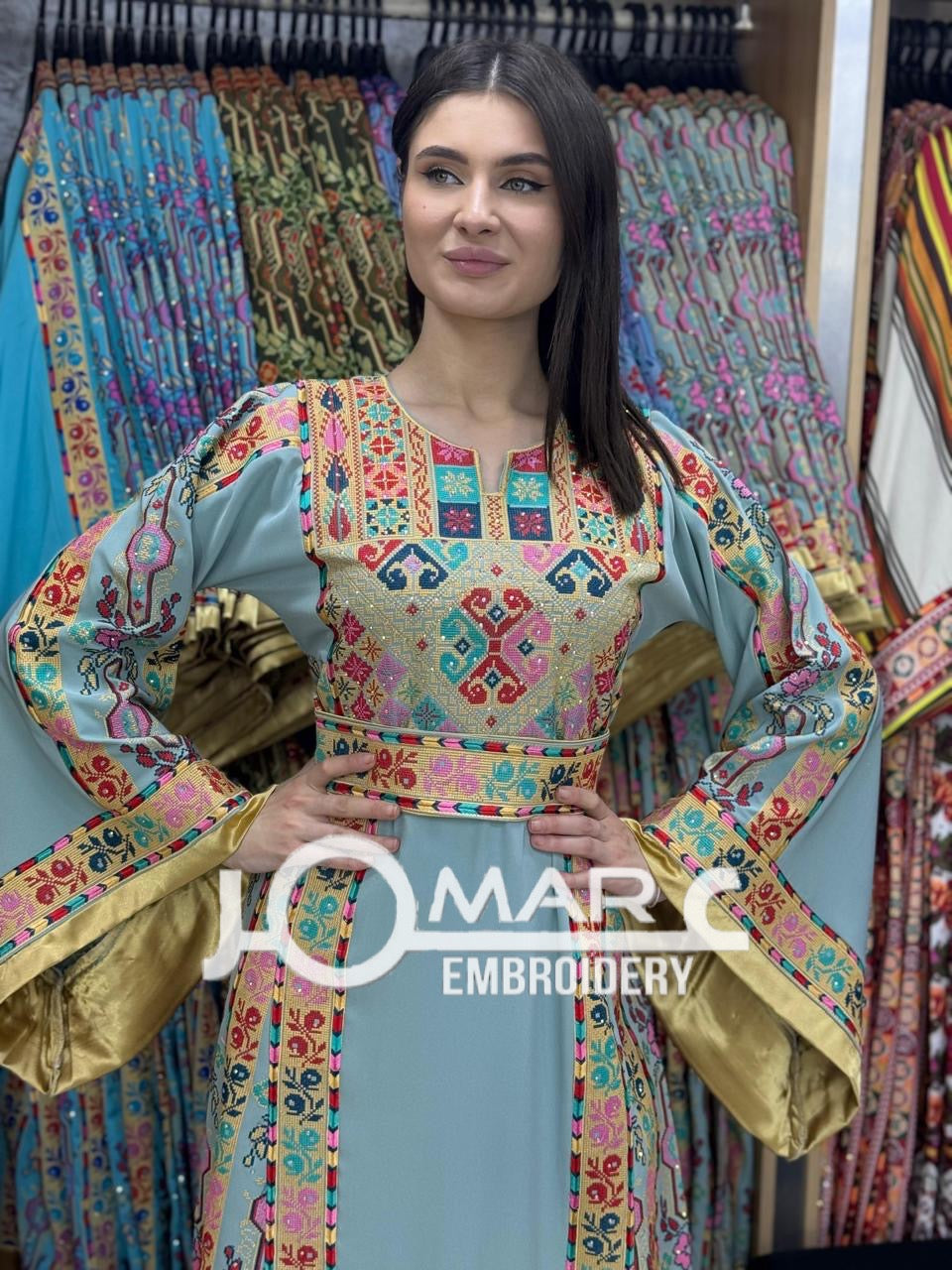 Palestinian thobe Tatreez Embroidered Traditional Palestinian Arabic Dress