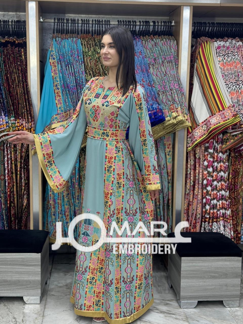 Palestinian thobe Tatreez Embroidered Traditional Palestinian Arabic Dress