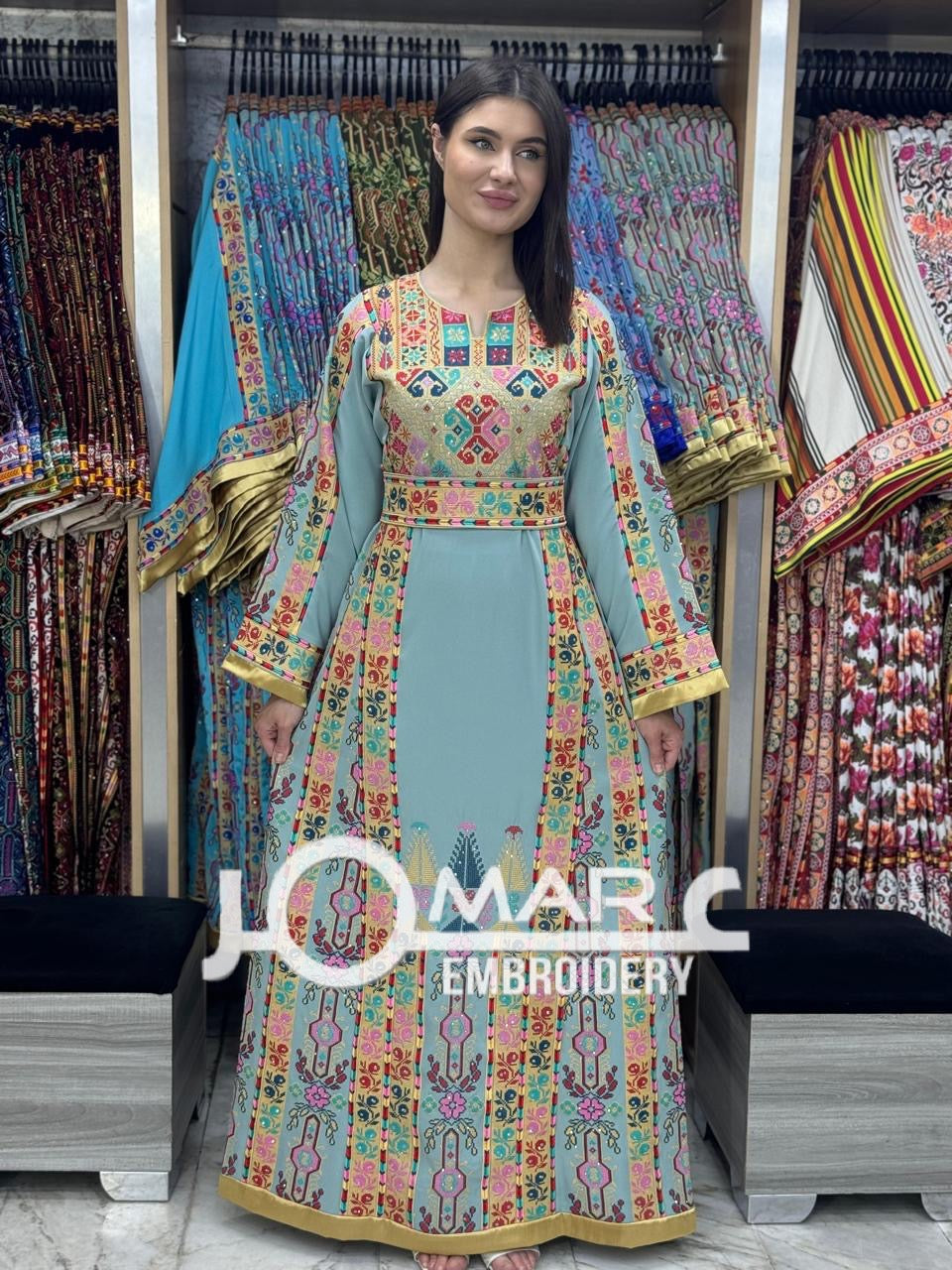 Palestinian thobe Tatreez Embroidered Traditional Palestinian Arabic Dress