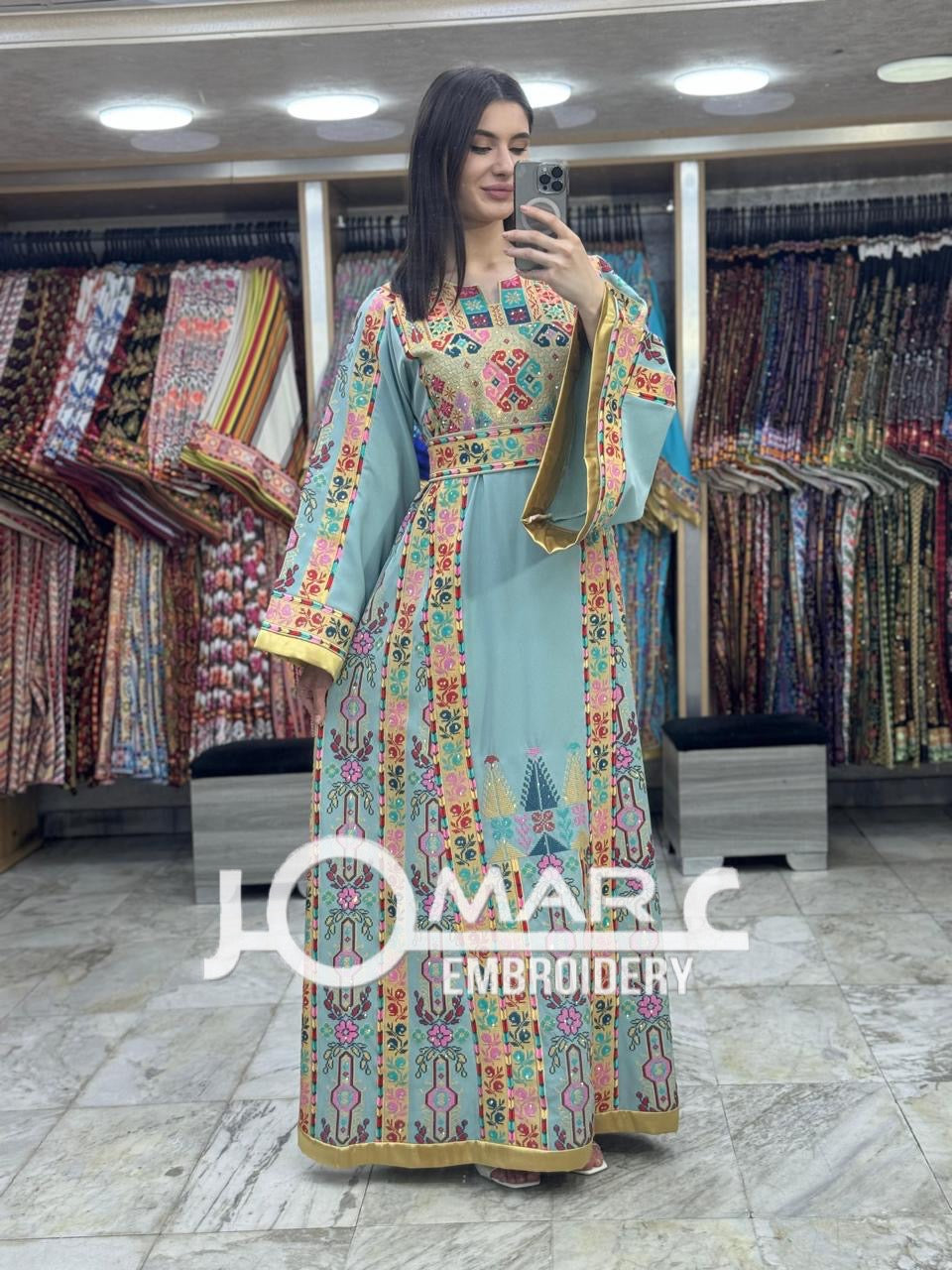 Palestinian thobe Tatreez Embroidered Traditional Palestinian Arabic Dress
