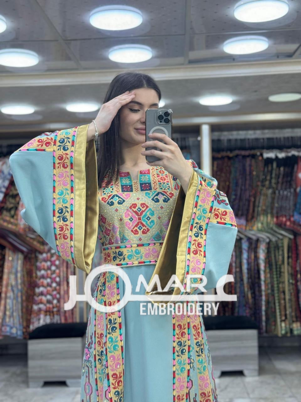 Palestinian thobe Tatreez Embroidered Traditional Palestinian Arabic Dress