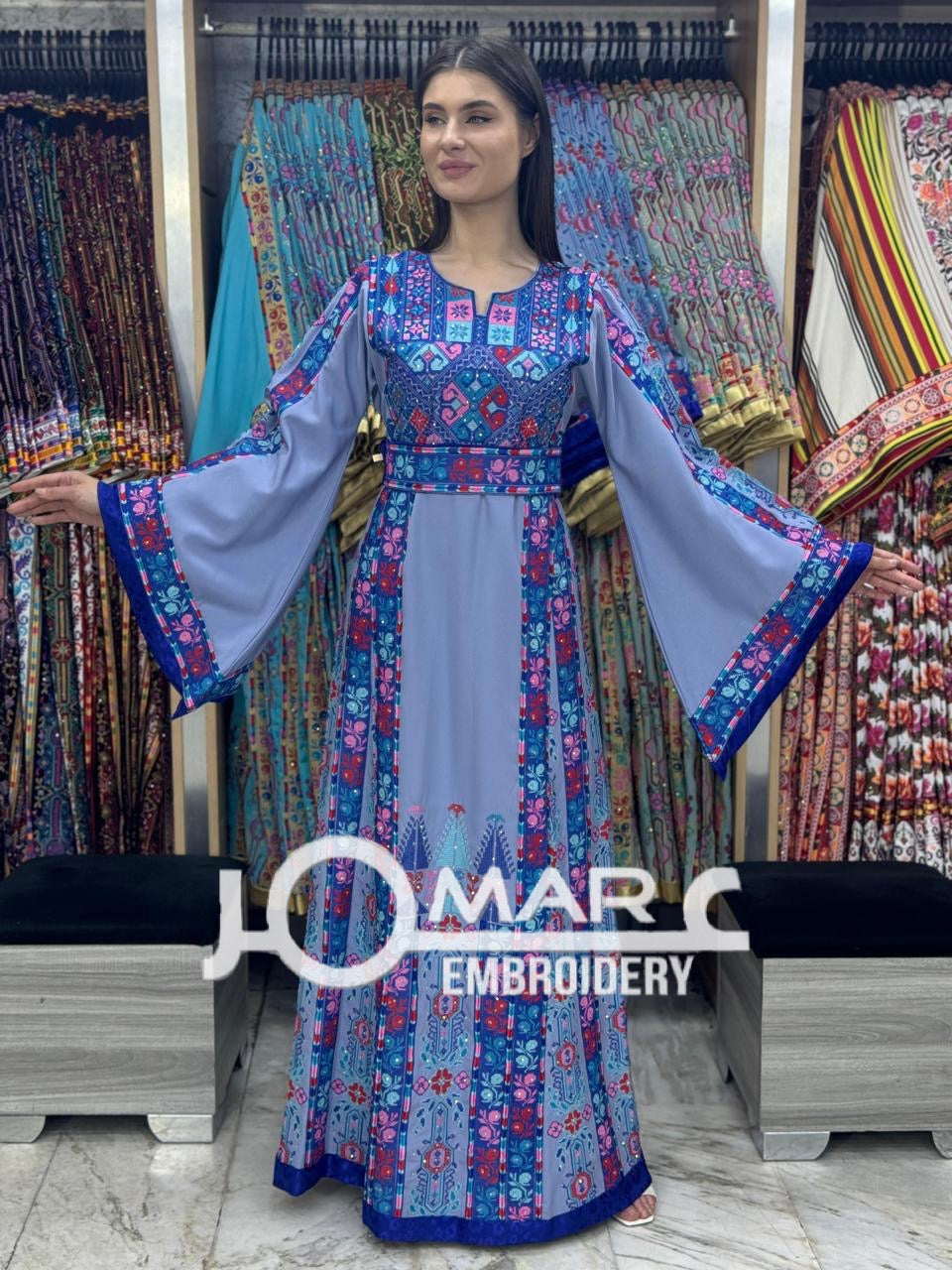 Palestinian thobe Tatreez Embroidered Traditional Palestinian Arabic Dress