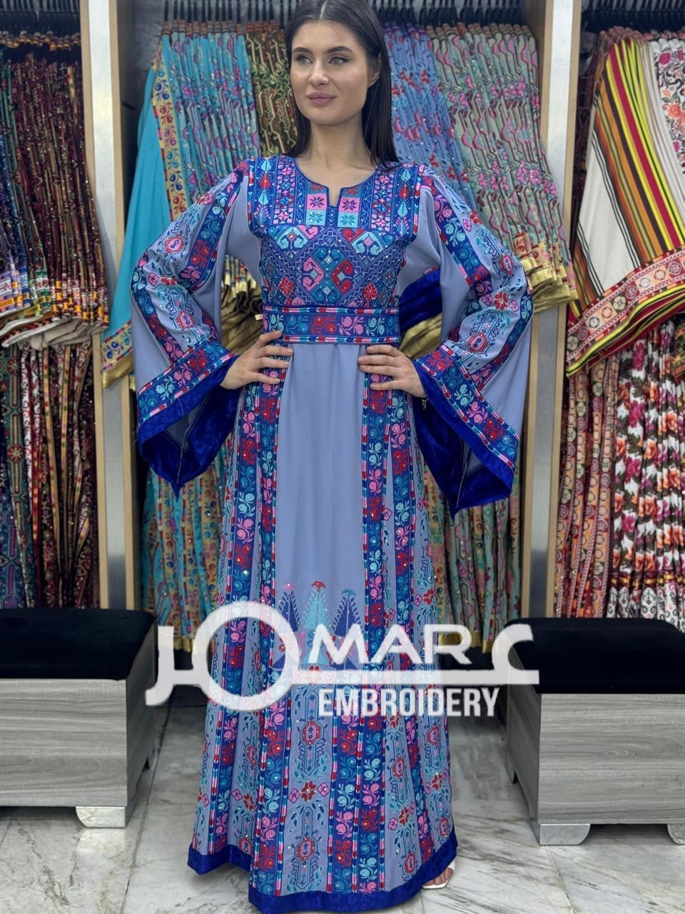 Palestinian thobe Tatreez Embroidered Traditional Palestinian Arabic Dress