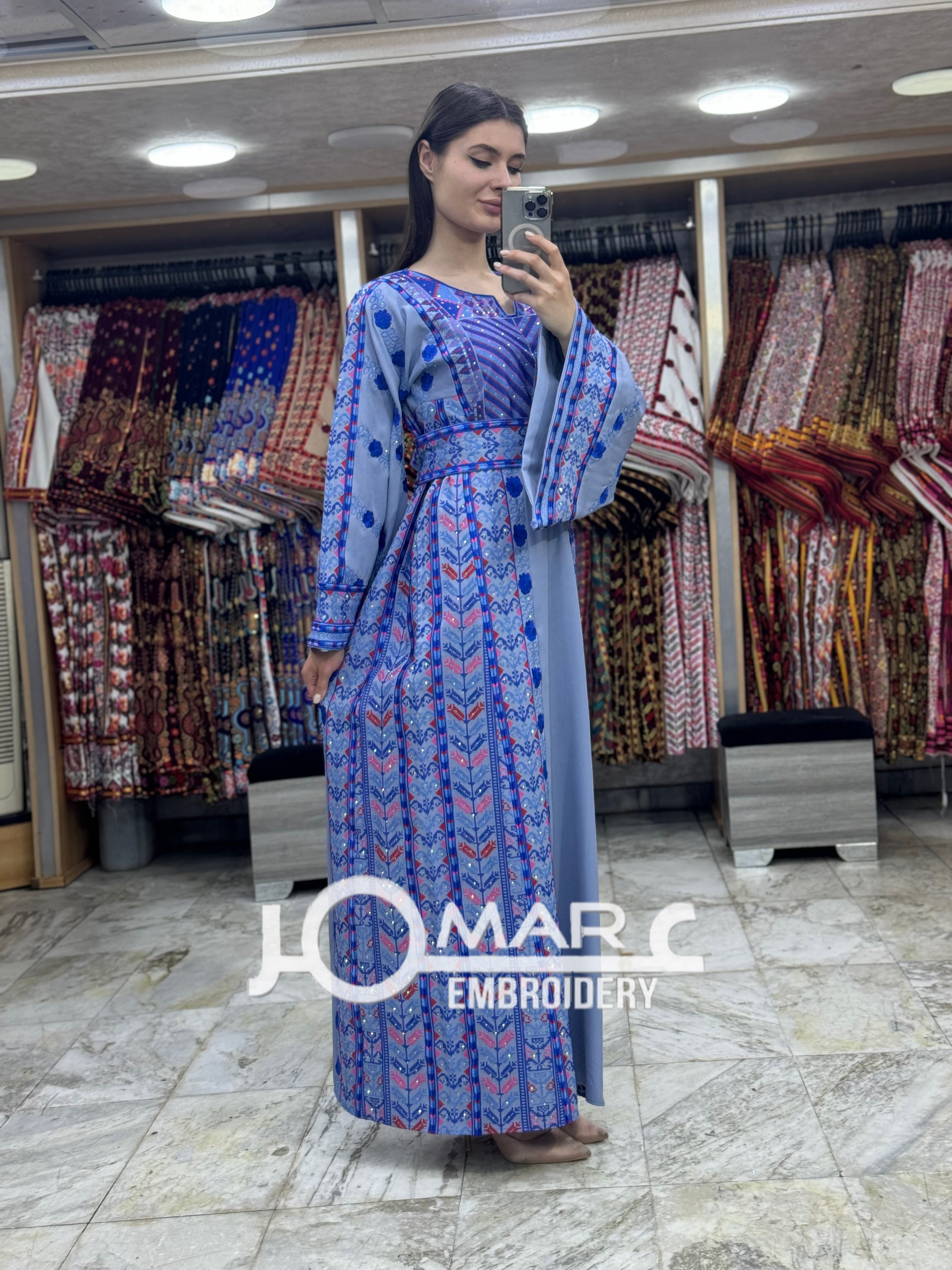 Malacca Embroidery Delicate with Stone Embroidery Thobe