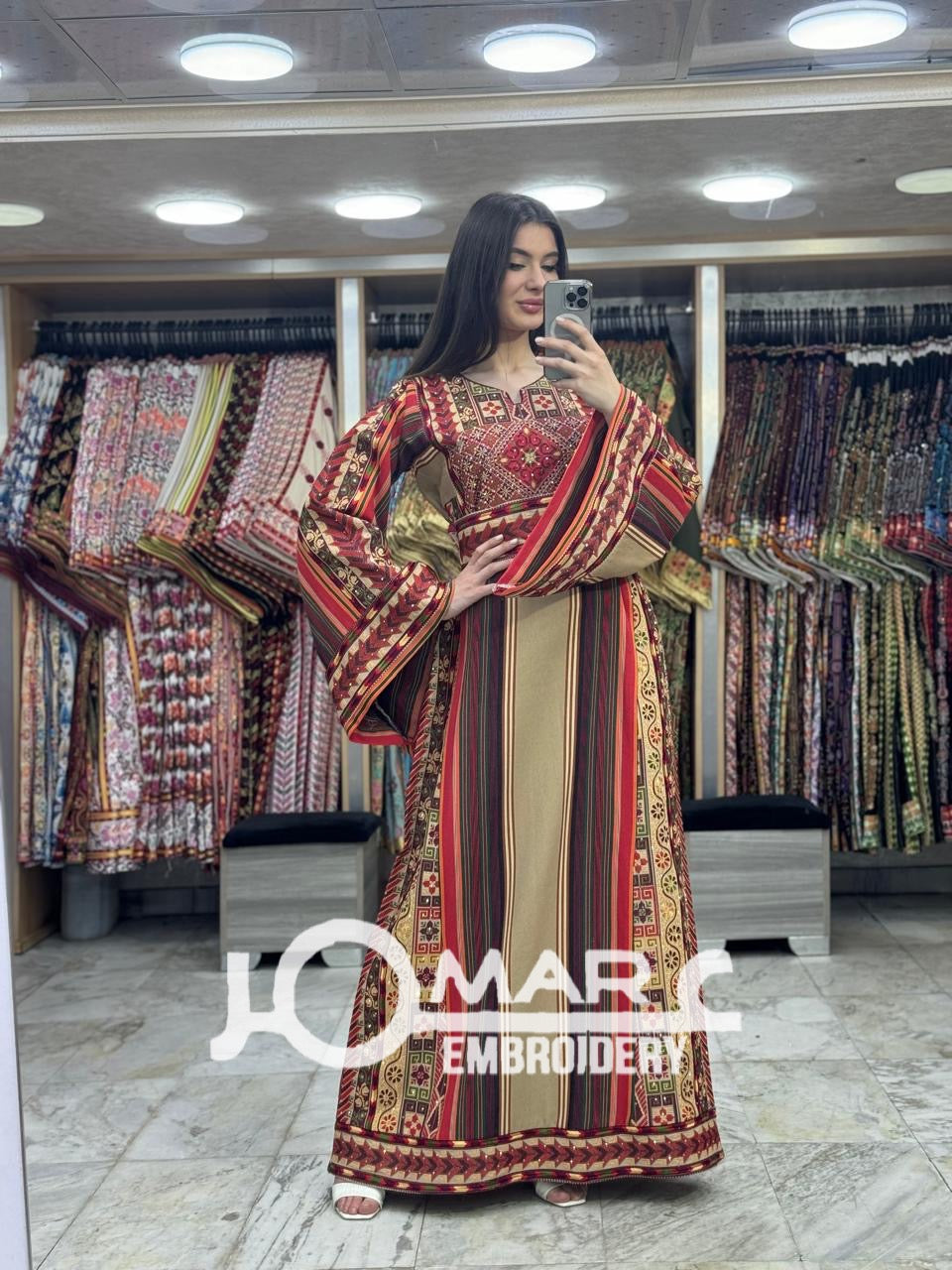 Palestinian thobe Tatreez Embroidered Traditional Palestinian Arabic Dress