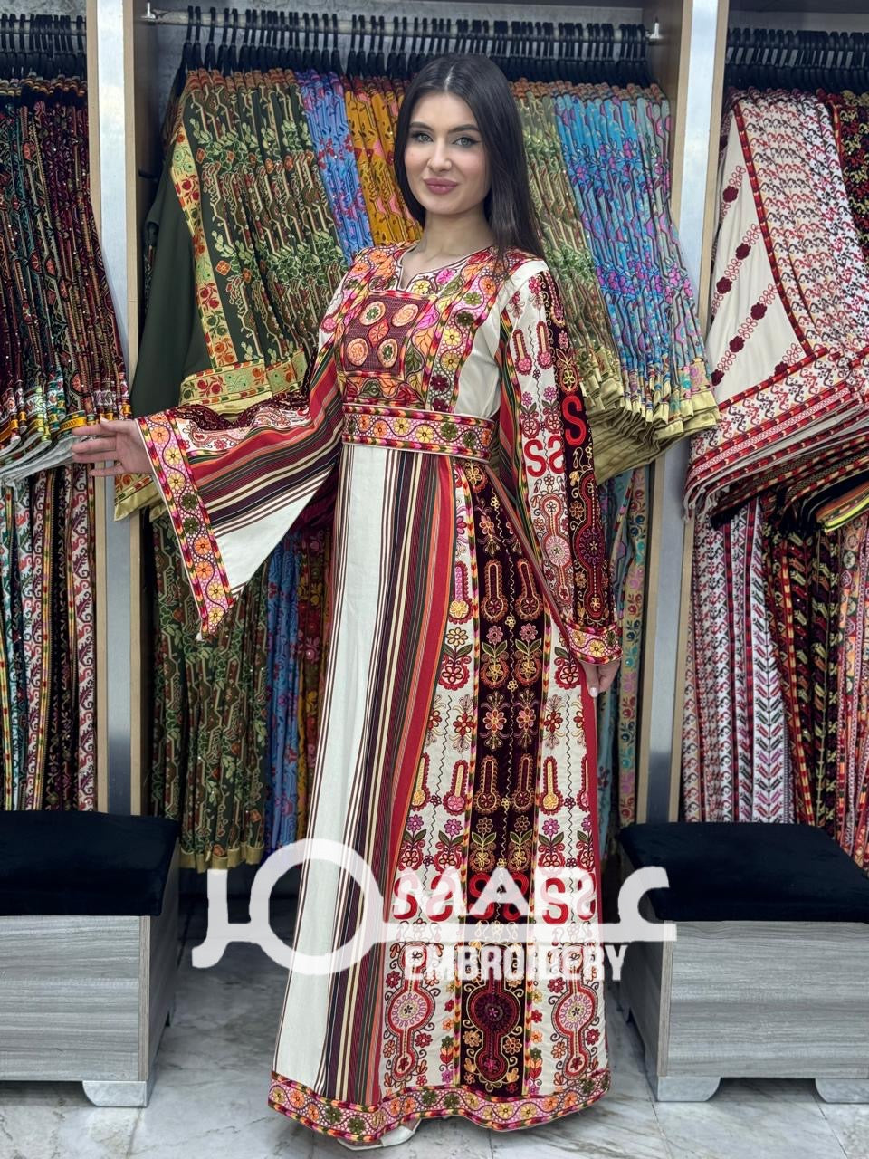 Palestinian thobe Tatreez Embroidered Traditional Palestinian Arabic Dress