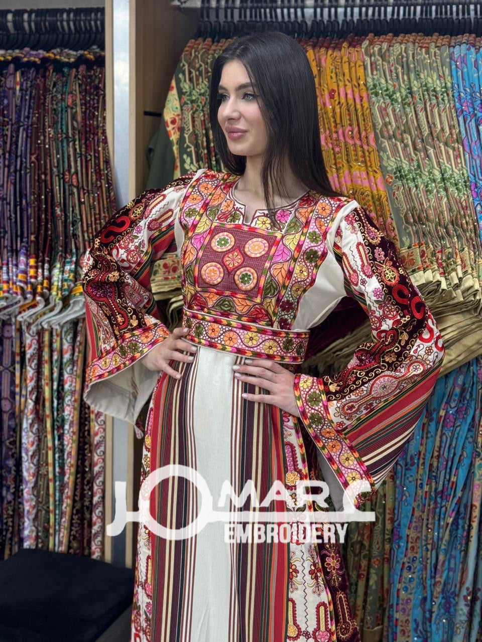 Palestinian thobe Tatreez Embroidered Traditional Palestinian Arabic Dress