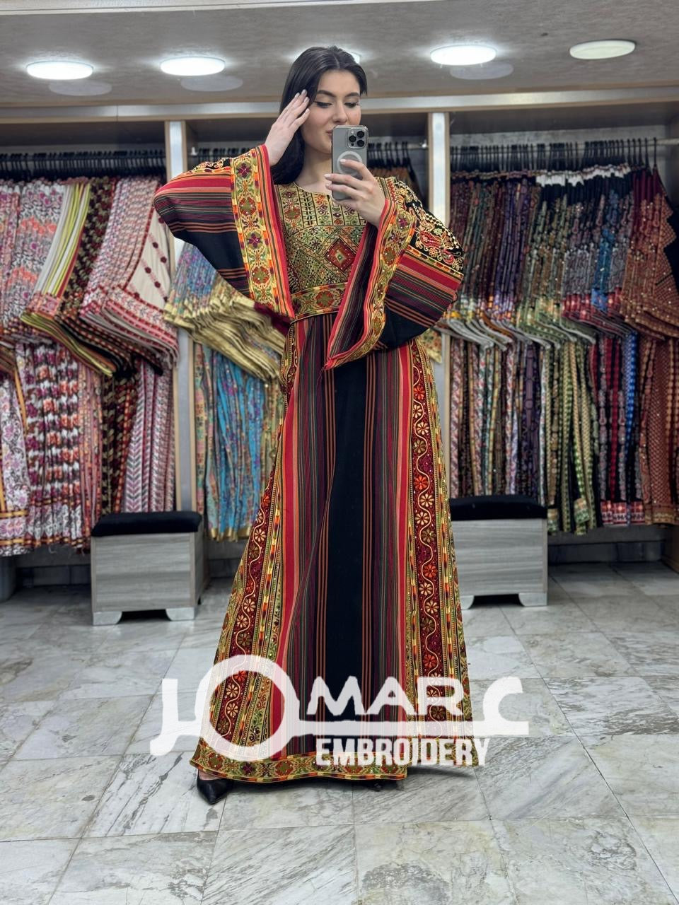 Palestinian thobe Tatreez Embroidered Traditional Palestinian Arabic Dress