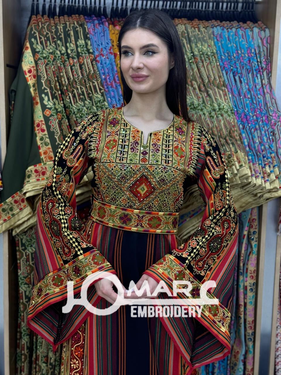 Palestinian thobe Tatreez Embroidered Traditional Palestinian Arabic Dress