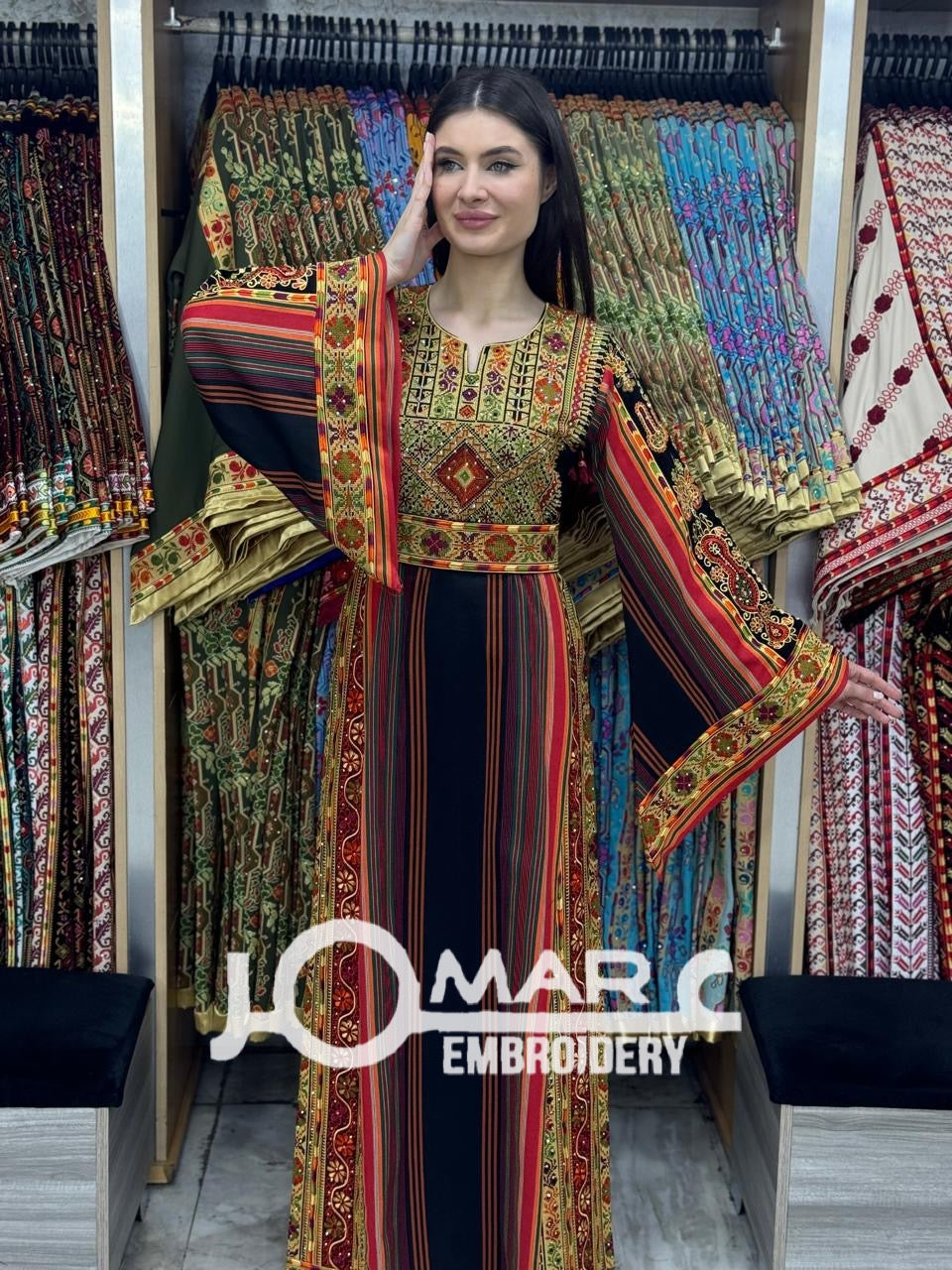 Palestinian thobe Tatreez Embroidered Traditional Palestinian Arabic Dress