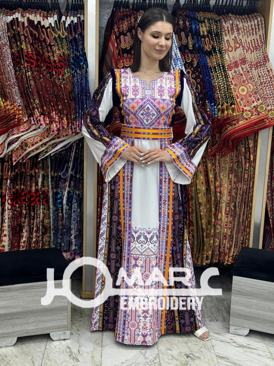 Palestinian thobe Tatreez Embroidered Traditional Palestinian Arabic Dress