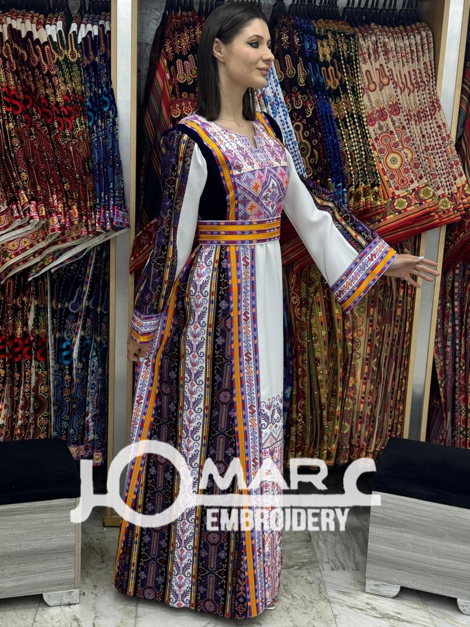 Palestinian thobe Tatreez Embroidered Traditional Palestinian Arabic Dress