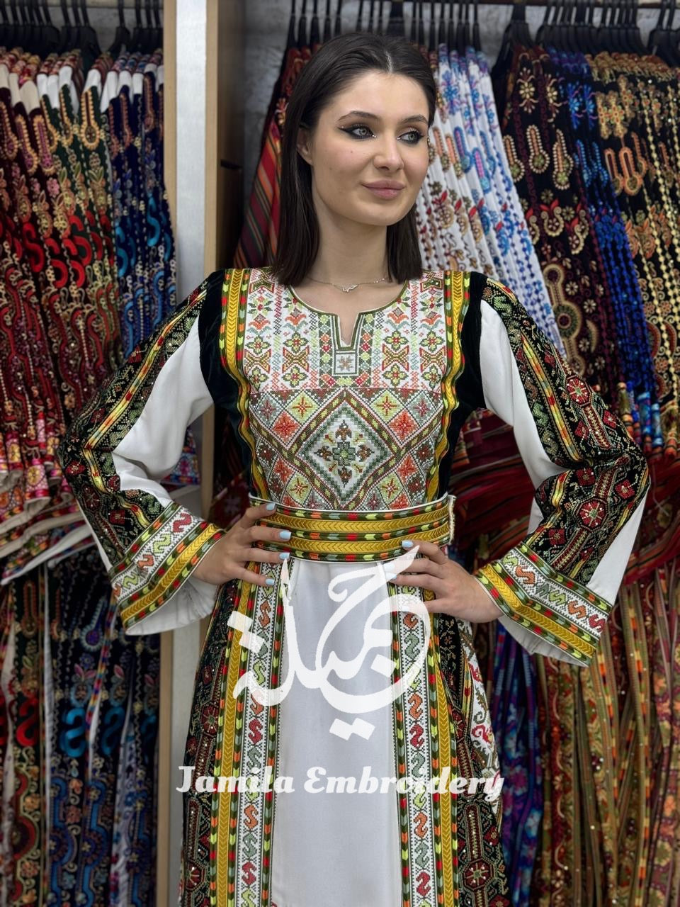 Palestinian thobe Tatreez Embroidered Traditional Palestinian Arabic Dress