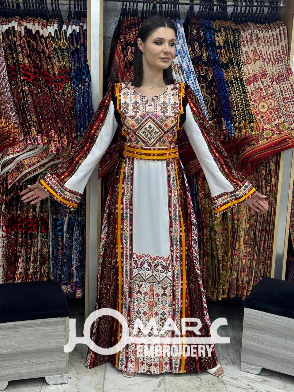Palestinian thobe Tatreez Embroidered Traditional Palestinian Arabic Dress