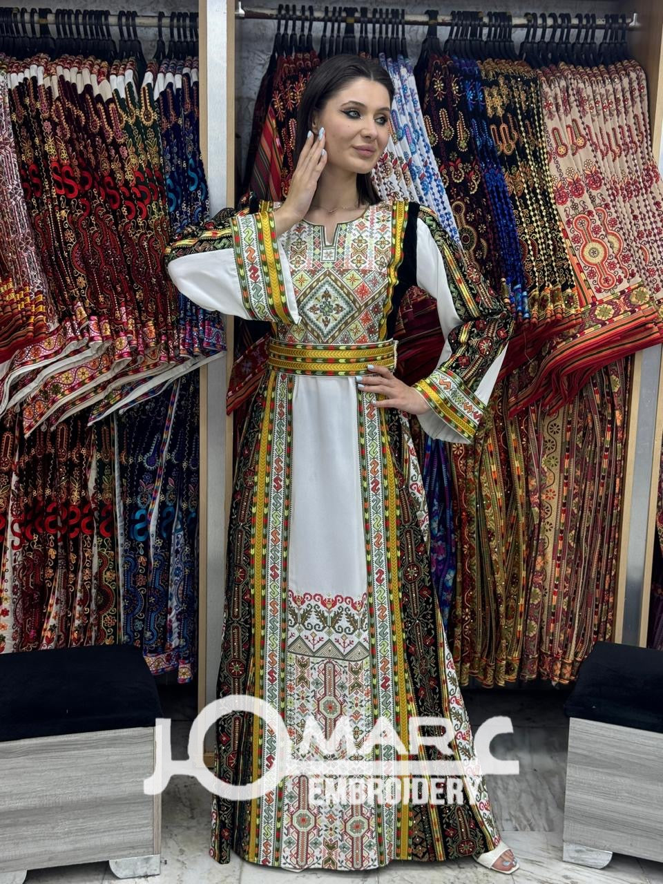 Palestinian thobe Tatreez Embroidered Traditional Palestinian Arabic Dress